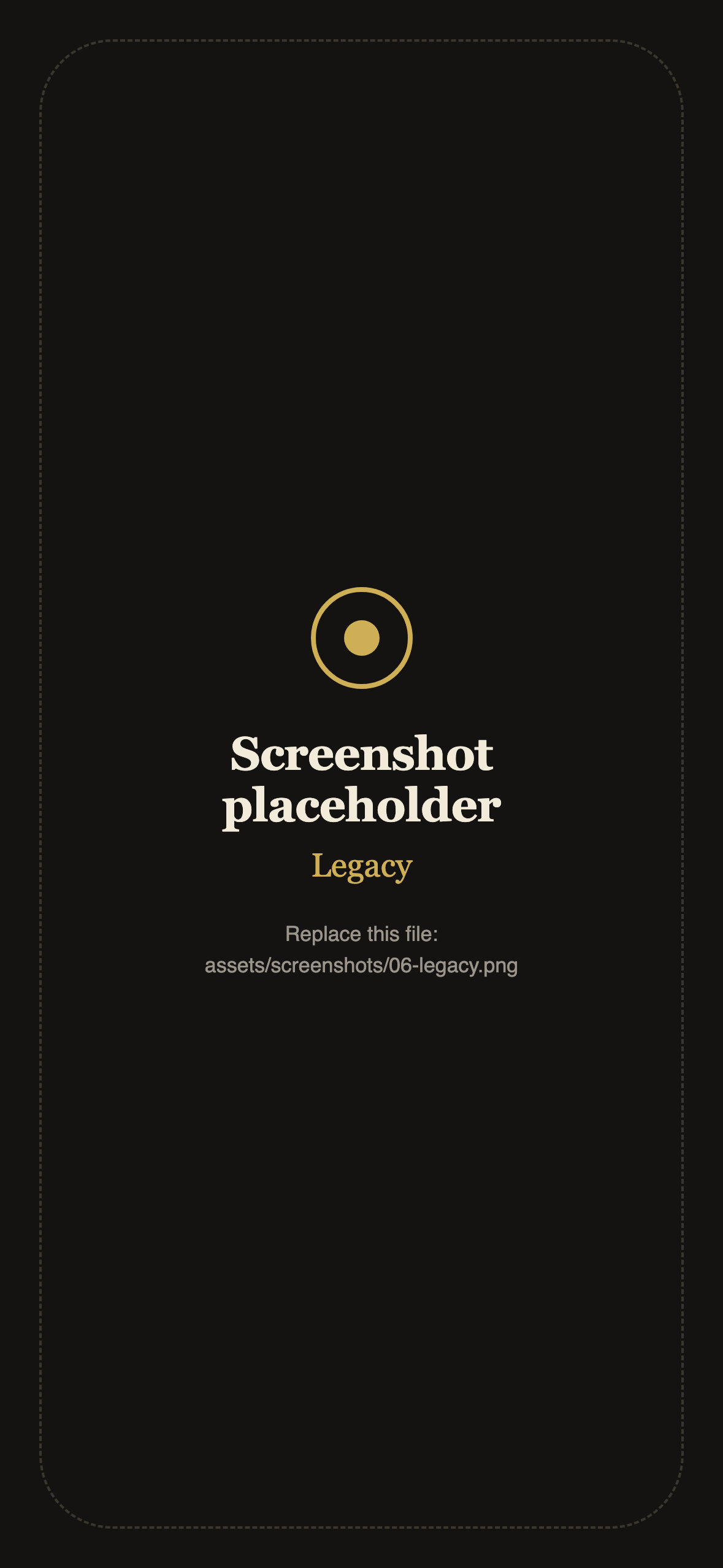 Placeholder for a screenshot of Legacy